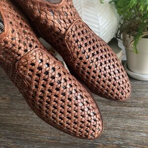 Roan by Bed|Stu Boho Retro Perforated Ankle Booties Shoes Womens 9 Tan Brown